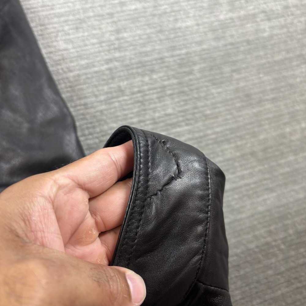 Bruno Magli Italian Black Buttery Leather Bomber Jacket Mens US 44 Capsule - Picture 10 of 11